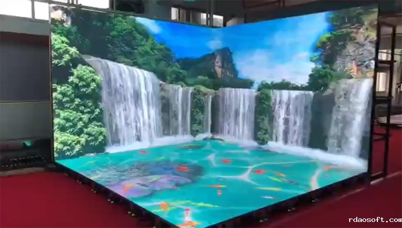 P1.25瀑布流水沉浸式LED地砖墙面显示大屏幕(图1)