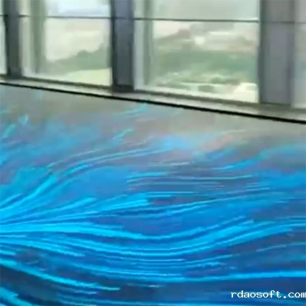 深圳北站蓝色大气高端数字展厅LED互动地砖显示屏(图1)